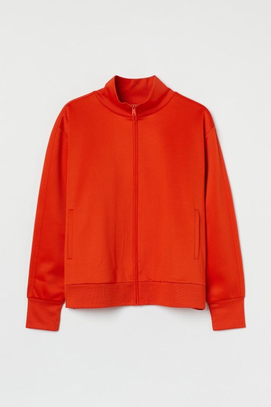 H&M Orange Red Zip Up Long Sleeve Track Jacket Size M